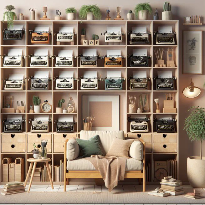 Displaying Typewriters in Kallax